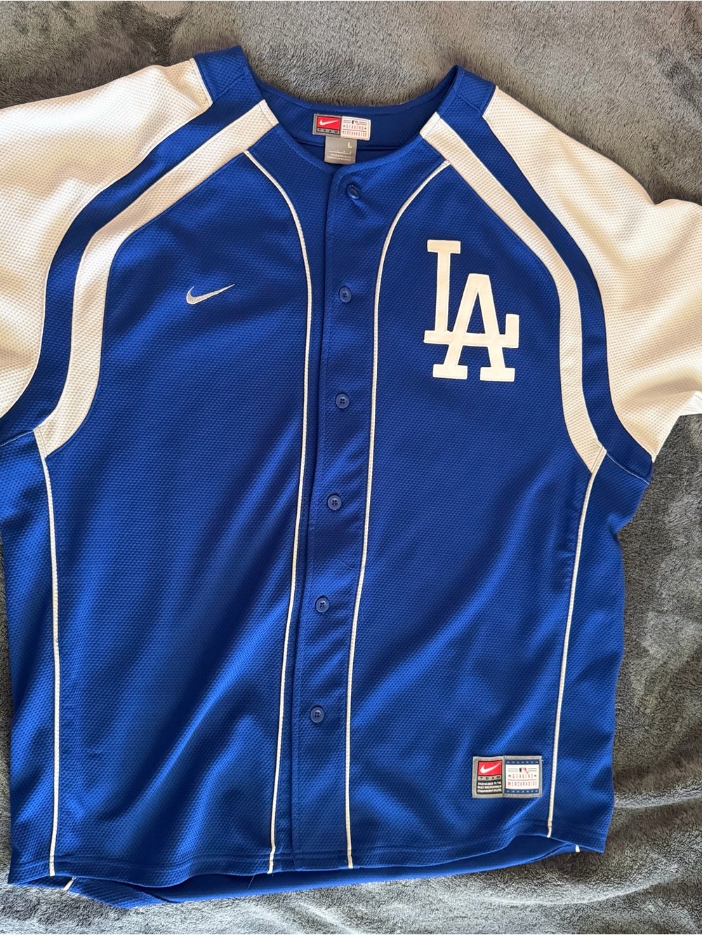 Blue and White Los Angeles Dodgers Jeff Kent Baseball Jersey